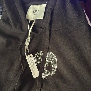 LIV Black Hoodie with Skull Design